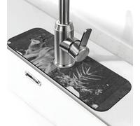 YXDVPALNE Lupo selvaggio stampato, Ventosa per rubinetto da cucina, tappetino paraschizzi per lavandino, per il ripiano del bagno, 38 x 14 cm