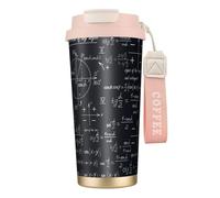 YXDVPALNE Matematica senza soluzione di continuità con le formule delle forme geometriche,Tazza da caffè in acciaio inossidabile 316 con cordino, bicchiere termico da viaggio per auto, 500 ml
