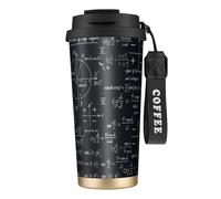 YXDVPALNE Matematica senza soluzione di continuità con le formule delle forme geometriche,Tazza da caffè in acciaio inossidabile 316 con cordino, bicchiere termico da viaggio per auto, 500 ml