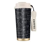 YXDVPALNE Matematica senza soluzione di continuità con le formule delle forme geometriche,Tazza da caffè in acciaio inossidabile 316 con cordino, bicchiere termico da viaggio per auto, 500 ml