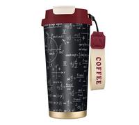 YXDVPALNE Matematica senza soluzione di continuità con le formule delle forme geometriche,Tazza da caffè in acciaio inossidabile 316 con cordino, bicchiere termico da viaggio per auto, 500 ml