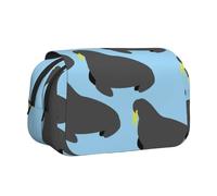 YXDVPALNE Modello animale tricheco Astuccio portapenne portatile a doppia conchiglia con cerniera