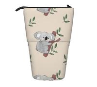 YXDVPALNE Modello di simpatici orsi koala dei cartoni animati,Astuccio telescopico, portapenne con supporto e astuccio con cerniera
