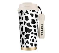 YXDVPALNE Mucca (carattere piccolo),Tazza da caffè in acciaio inossidabile 316 con cordino, bicchiere termico da viaggio per auto, 500 ml