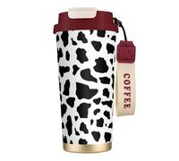 YXDVPALNE Mucca (carattere piccolo),Tazza da caffè in acciaio inossidabile 316 con cordino, bicchiere termico da viaggio per auto, 500 ml
