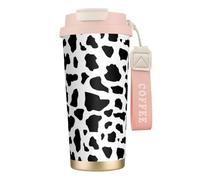 YXDVPALNE Mucca (carattere piccolo),Tazza da caffè in acciaio inossidabile 316 con cordino, bicchiere termico da viaggio per auto, 500 ml