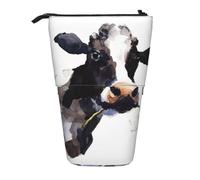 YXDVPALNE Mucca con un fiore di margherita,Astuccio telescopico, portapenne con supporto e astuccio con cerniera