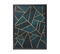 YXDVPALNE Natura astratta verde smeraldo, Stampe artistiche da parete con cornice nera, dipinto decorativo da appendere alla parete, 30 x 40 cm