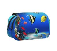YXDVPALNE Pesci Piante Tropicali Marine Natura Vita Alghe Astuccio portapenne portatile a doppia conchiglia con cerniera