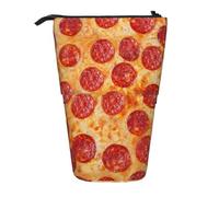 YXDVPALNE Pizza 3D Pepperoni,Astuccio telescopico, portapenne con supporto e astuccio con cerniera