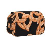YXDVPALNE Pretzel fresco Astuccio portapenne portatile a doppia conchiglia con cerniera