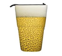 YXDVPALNE Primo piano del bicchiere di birra,Astuccio telescopico, portapenne con supporto e astuccio con cerniera