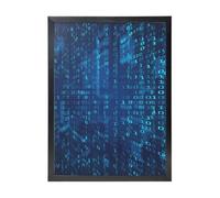 YXDVPALNE Programmatore Codice binario blu, Stampe artistiche da parete con cornice nera, dipinto decorativo da appendere alla parete, 30 x 40 cm