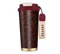 YXDVPALNE Programmatore Codice Rosso,Tazza da caffè in acciaio inossidabile 316 con cordino, bicchiere termico da viaggio per auto, 500 ml