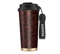 YXDVPALNE Programmatore Codice Rosso,Tazza da caffè in acciaio inossidabile 316 con cordino, bicchiere termico da viaggio per auto, 500 ml