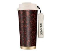 YXDVPALNE Programmatore Codice Rosso,Tazza da caffè in acciaio inossidabile 316 con cordino, bicchiere termico da viaggio per auto, 500 ml