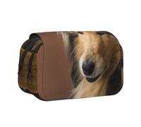 YXDVPALNE Rough Collie Lassie Cani Grandi e Soffici Animali Domestici Astuccio portapenne portatile a doppia conchiglia con cerniera
