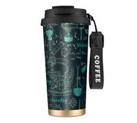 YXDVPALNE Scienza chimica interessante,Tazza da caffè in acciaio inossidabile 316 con cordino, bicchiere termico da viaggio per auto, 500 ml