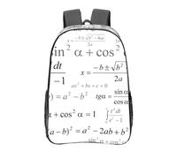 YXDVPALNE Scuola di matematica e geometria con formule scientifiche in stile lavagna, Zaino da 16 pollici Zaino casual Zaino trasparente Zaino da scuola resistente all'acqua