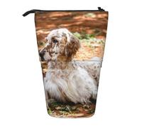 YXDVPALNE Setter inglese Autunno Animali domestici Cani Inglese,Astuccio telescopico, portapenne con supporto e astuccio con cerniera