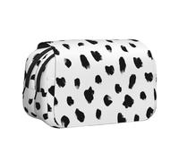 YXDVPALNE Stampa animale dalmata pittorica Astuccio portapenne portatile a doppia conchiglia con cerniera