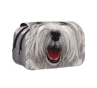 YXDVPALNE Stampa artistica di un simpatico cane West Highland Terrier Astuccio portapenne portatile a doppia conchiglia con cerniera