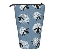 YXDVPALNE Stampa di pecorelle carine,Astuccio telescopico, portapenne con supporto e astuccio con cerniera