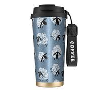 YXDVPALNE Stampa di pecorelle carine,Tazza da caffè in acciaio inossidabile 316 con cordino, bicchiere termico da viaggio per auto, 500 ml