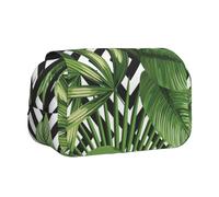 YXDVPALNE Stampa estiva Piante tropicali esotiche Motivo tropicale Astuccio portapenne portatile a doppia conchiglia con cerniera
