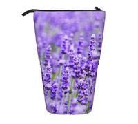YXDVPALNE Stampato viola lavanda,Astuccio telescopico, portapenne con supporto e astuccio con cerniera