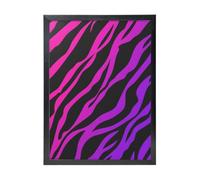 YXDVPALNE Strisce di zebra rosa viola, Stampe artistiche da parete con cornice nera, dipinto decorativo da appendere alla parete, 30 x 40 cm
