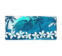 YXDVPALNE Surf tropicale blu tra le palme,Tappetino per mouse di grandi dimensioni per scrivania, per computer, tastiera e mouse, 40 x 90 cm.
