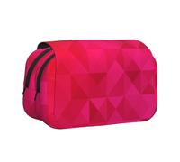 YXDVPALNE Triangolo fucsia geometrico Astuccio portapenne portatile a doppia conchiglia con cerniera