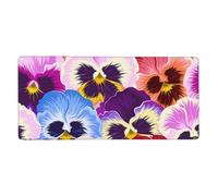 YXDVPALNE Viole del pensiero,Tappetino per mouse di grandi dimensioni per scrivania, per computer, tastiera e mouse, 40 x 90 cm.