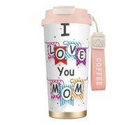 YXDVPALNE Voglio bene alla tua mamma,Tazza da caffè in acciaio inossidabile 316 con cordino, bicchiere termico da viaggio per auto, 500 ml