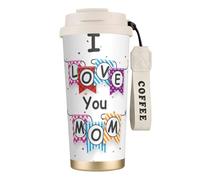 YXDVPALNE Voglio bene alla tua mamma,Tazza da caffè in acciaio inossidabile 316 con cordino, bicchiere termico da viaggio per auto, 500 ml
