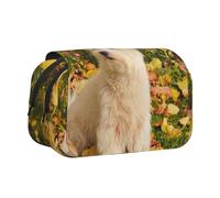 YXDVPALNE Westie Autumn West Highland White Terrier Cani Astuccio portapenne portatile a doppia conchiglia con cerniera