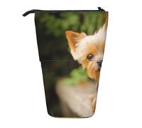 YXDVPALNE Yorkshire Terrier Bokeh Cani Carini Muro,Astuccio telescopico, portapenne con supporto e astuccio con cerniera