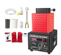 YXFAZPP Forno Elettrico per Fusione dell'oro, Macchina per Forno di Fusione Digitale 1600 ℃/2912 ℉, Kit per Fusione di Metalli con crogiolo di Grafite, Tempo di Fusione 3-5 Minuti 1 kg (2KG)