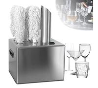 YXFAZPP Lucidatrice elettrica Commerciale per Bicchieri da Vino per Cantina, con 8 Panni lucidanti e Asciugatura ad Aria Calda, lucidatrice per Bicchieri, 800 Tazze/Ora (5head)