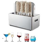 YXFAZPP Lucidatrice per Vetro Commerciale, lucidatrice elettrica per Bicchiere di Vino per Cantina a 8 Teste con Design di Riscaldamento e Asciugatura istantanei, 550 Tazze all'ora