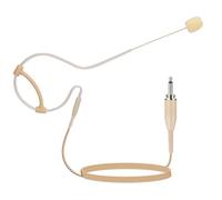 YXG Microfono per cuffie beige a basso profilo, leggero, con cavo da 1,45 m, testa di bloccaggio a vite da 3,5 mm, per sistema wireless e trasmettitore per corpo/cintura