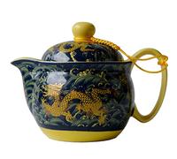 Yxhupot Teiera China Porcellana 12oz Drago Blu Navy Infusore di filtrazione in acciaio inox per tè sfuso (blu navy)