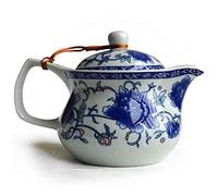 Yxhupot - Teiera da 450 ml, in porcellana cinese, con infusore a forma di fiore in acciaio inox (cihu mudan)