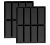 YXHZVON 2 Pezzi Cereal Bar Mould Silicone, 8 Stampi Rettangolare Silicone Mould Energy Bar Maker Stampo da Forno per Cioccolato, Muffin, Brownie, Cornbread, Cheesecake e Sapone