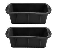 YXHZVON 2 Pezzi Stampi Per Pane in Silicone, Stampi per Cottura del Pane Stampo Rettangolare Antiaderente per Fare il Pane e il Plumcake - 25 x12.5 x 6.6 cm(Nero)