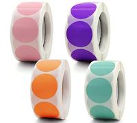 YXHZVON 2000 adesivi colorati a pois, rotondi, codifica a colori, per scrapbooking fai da te (viola, arancione, rosa, turchese)