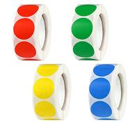 YXHZVON 2000PCS Adesivi a Punti Colorati, Adesivi a Punti Rotondi Codifica Colore, Puntini per Etichette per Calendario Scrapbooking Fai da Te (Rosso, Giallo, Blu, Verde)