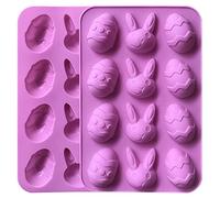 YXHZVON 2PCS Uova di Cioccolato in Silicone, Stampi Pasquali in Silicone, Stampo per Uova di Pasqua per Cioccolato, Gelatina, Cubetti di Ghiaccio