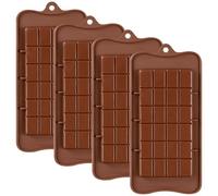 YXHZVON 4 Pezzi Stampo per Tavoletta e Barrette di Cioccolato, Stampi in Silicone per Cioccolatini e Caramelle